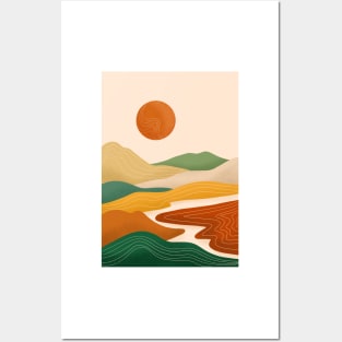 Modern Earthy Tones Mountains 17 Posters and Art